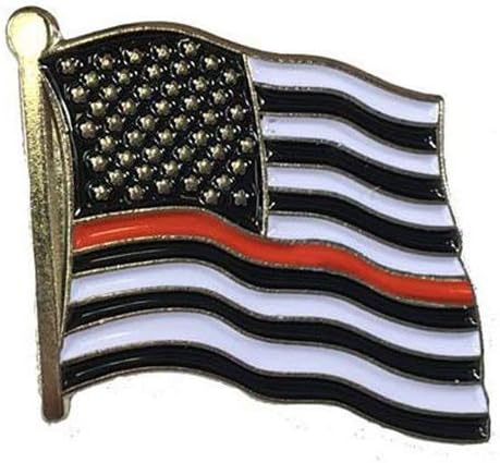 Thin Blue Line Thin Red Line American Flag Pin TRLAM
