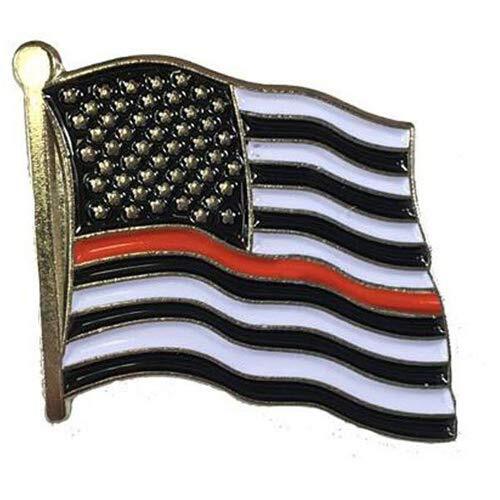 Thin Blue Line Thin Red Line American Flag Pin TRLAM