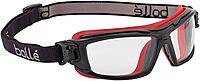 Bolle Safety Ultim8 Ultimate Glasses with Clear Lens, Black/Red, Clear, One Size