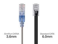 Monoprice SlimRun Cat6A Ethernet Patch Cable - 30AWG UTP Snagless RJ45 10G