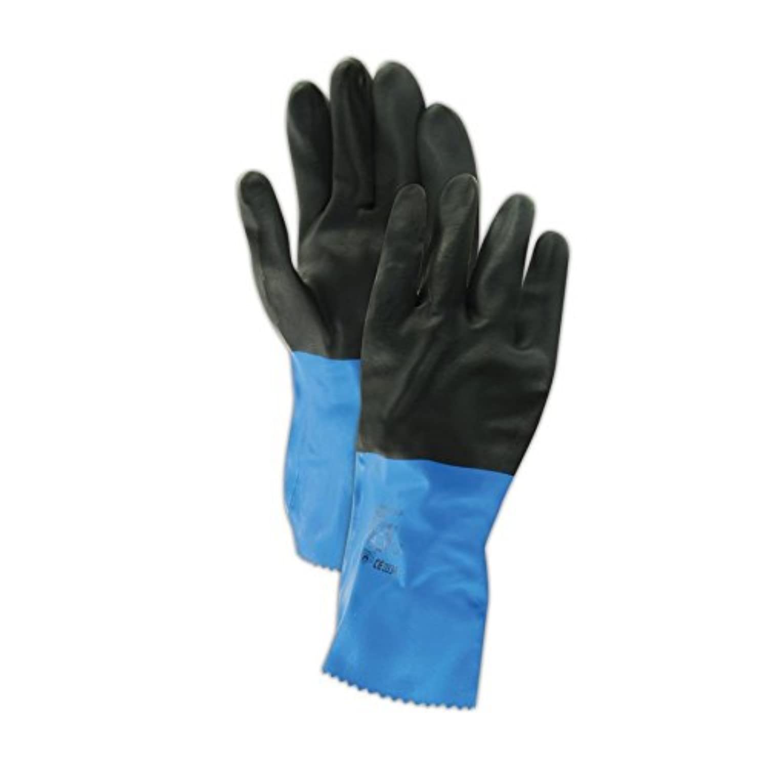 MAPA Professional unisex adult chemical resistant safety gloves, Black/Blue, X-Large US