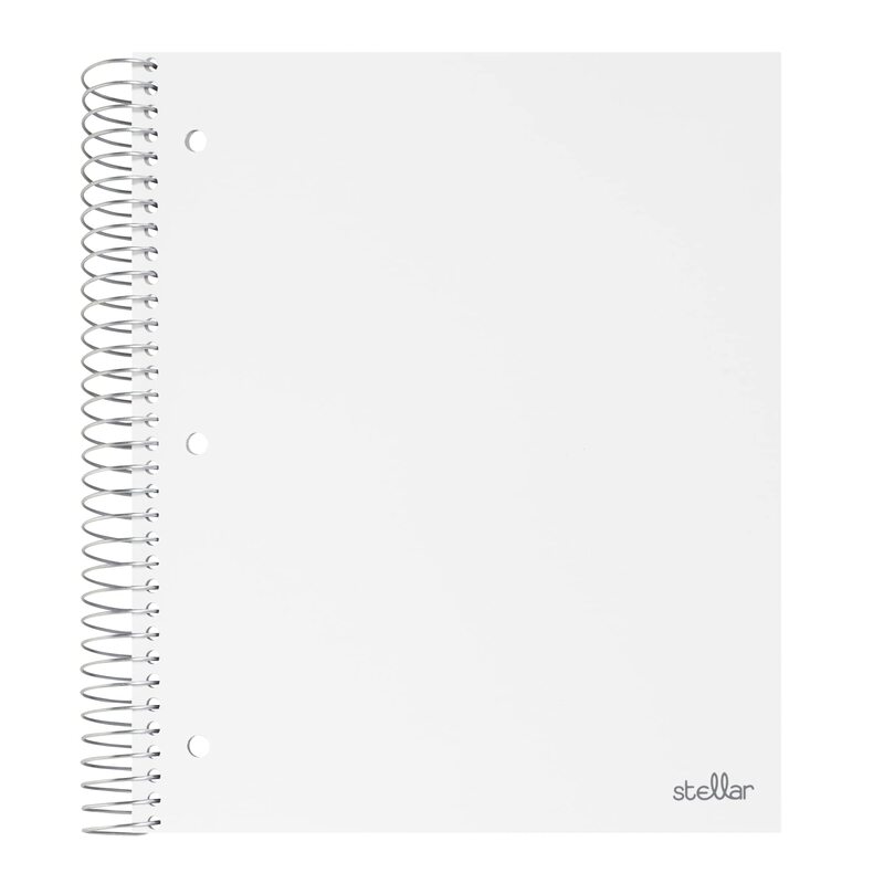 Office Depot® Brand Stellar Poly Notebook, 8 1/2" x 11", 3 Subject, College Ruled, 300 Pages (150 Sheets), White