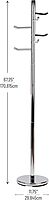 Mind Reader Freestanding Coat Rack, Multi-Hook Organizer for Office or Entryway, Metal, Silver