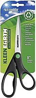 Westcott KleenEarth 8in Scissors, 70% Recycled, Pointed, Black