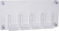 Azar Displays 4-Pocket Trifold Wall-Mount Brochure Holder, 11inH x 23inW x 1-3/8inD, Clear