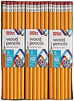 Office Depot® Brand Wood Pencils, #2 HB Medium Lead, Yellow, 12 Pencils Per Pack, Set of 6 Packs