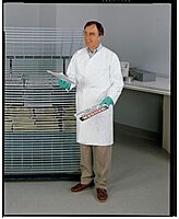 DUPONT TY211SWHLG003000 Lab Coat, Snap Front, White, L, PK30