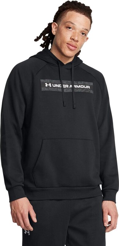Under Armour UA Rival Camo Chest Stripe Hoodie - Black, Small