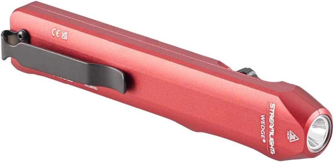 Streamlight 88814 Wedge 300-Lumen Slim Everyday Carry Flashlight, Includes USB-C Cable and Lanyard, Red