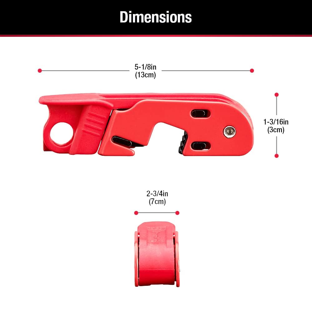 Master Lock Red Electrical Box Circuit Breaker Lockout, Tagout Breaker Box Lock for Standard Single and Double Toggles