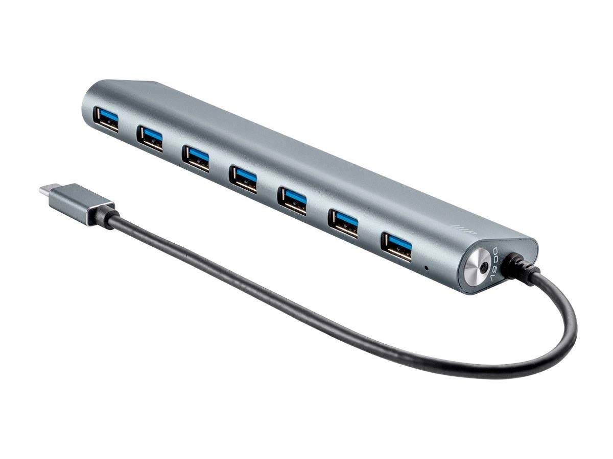 Monoprice 7 Port USB-C Hub - Aluminum, SuperSpeed Transfer Rates, Compatible With Apple MacBook, Google Chromebook & More