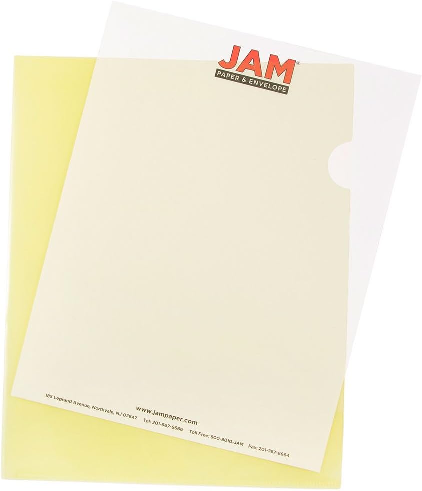 JAM PAPER Plastic Sleeves - Letter Size - 9 x 11 1/2 - Pack of 12