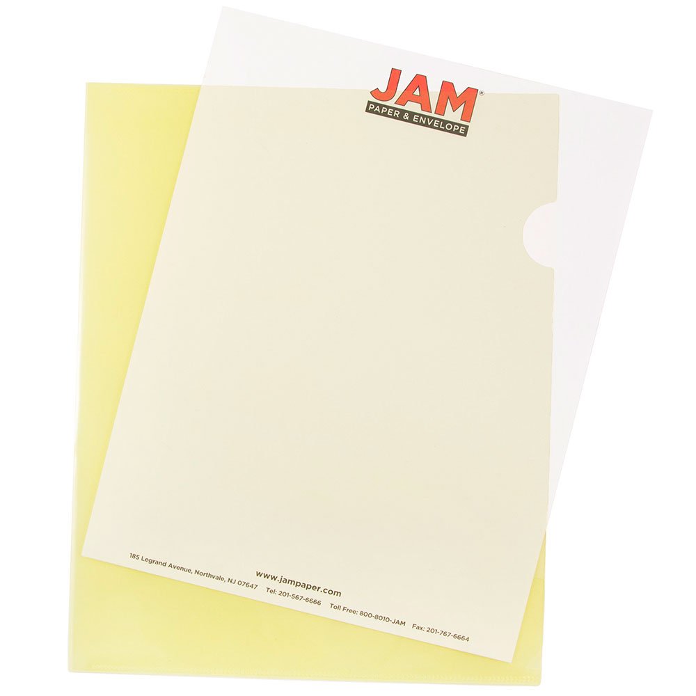 JAM PAPER Plastic Sleeves - Letter Size - 9 x 11 1/2 - Pack of 12