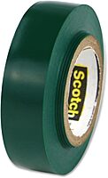 Scotch Vinyl Electrical Tape No. 35 Size: 0.5" W x 240" D, Color: Green