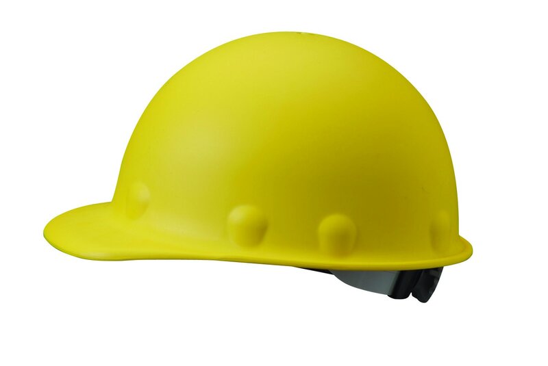 Fibre-Metal by Honeywell P2ARW02A000 Super Eight Ratchet Fiber Glass Cap Style Hard Hat, Yellow, Medium