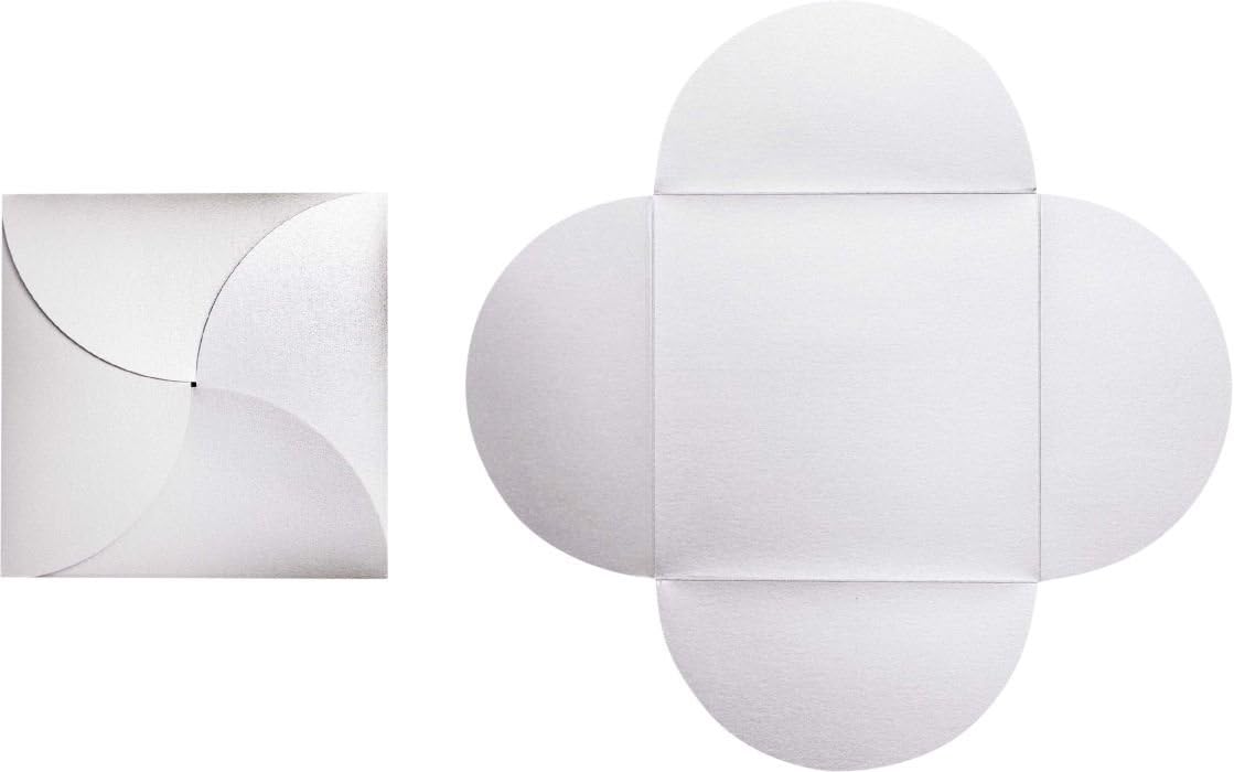 LUX Petal Invitations, 6 1/4in x 6 1/4in, Silver Metallic, Pack Of 20