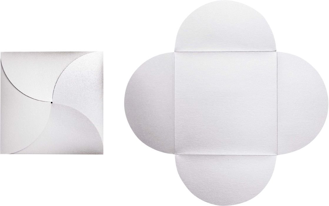 LUX Petal Invitations, 6 1/4in x 6 1/4in, Silver Metallic, Pack Of 20