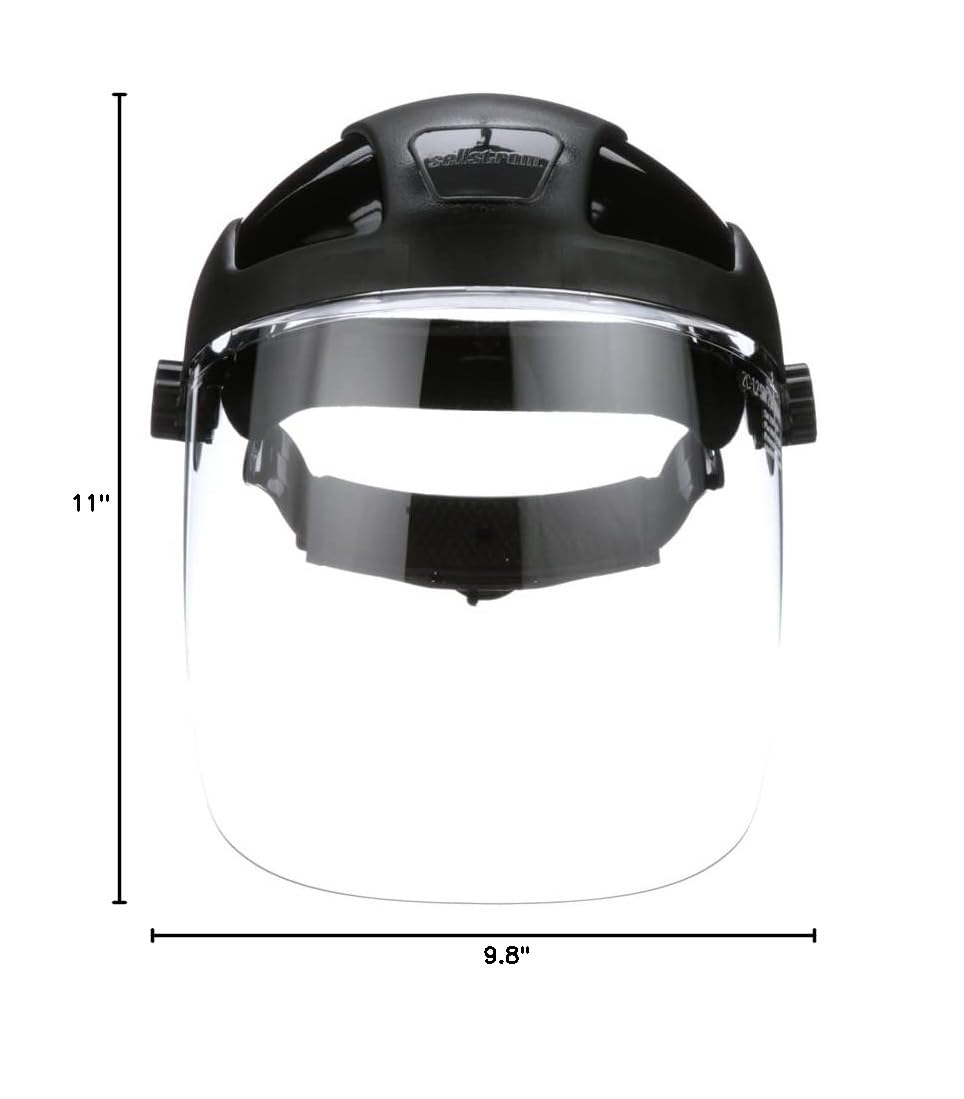 Sellstrom DP4 Face Shield - Lightweight Mask with High Impact Crown & Ratchet Headgear for Work, Grinding
