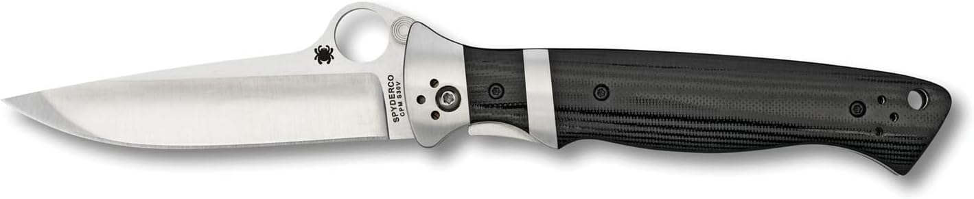 Spyderco Vallotton Sub-Hilt Specialty Knife with 3.70" CPM S30V Premium Stainless Steel Blade and Black Textured G-10 Handle