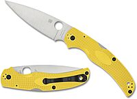Spyderco Native Chief Salt Knife - Lightweight, Yellow Handle with PlainEdge, Full-Flat Grind