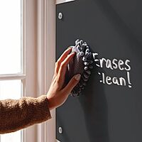 U Brands Glass Non-Magnetic Dry-Erase Board, 36in X 24in, Black Surface, Frameless, Actual Size 35in X 23in (170U00-01)