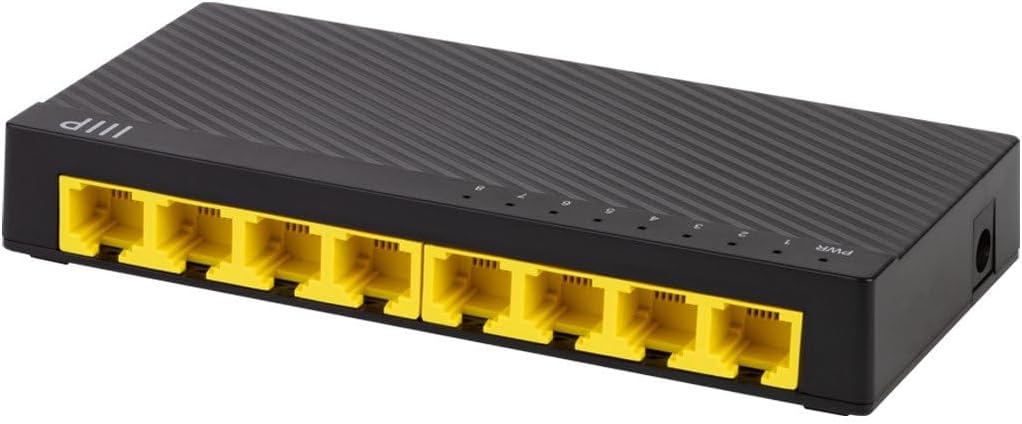 Monoprice 8-Port Gigabit Ethernet Unmanaged Desktop Switch - 10/100/1000Mbps, RJ45, IEEE 802.3ab, Plug-n-Play