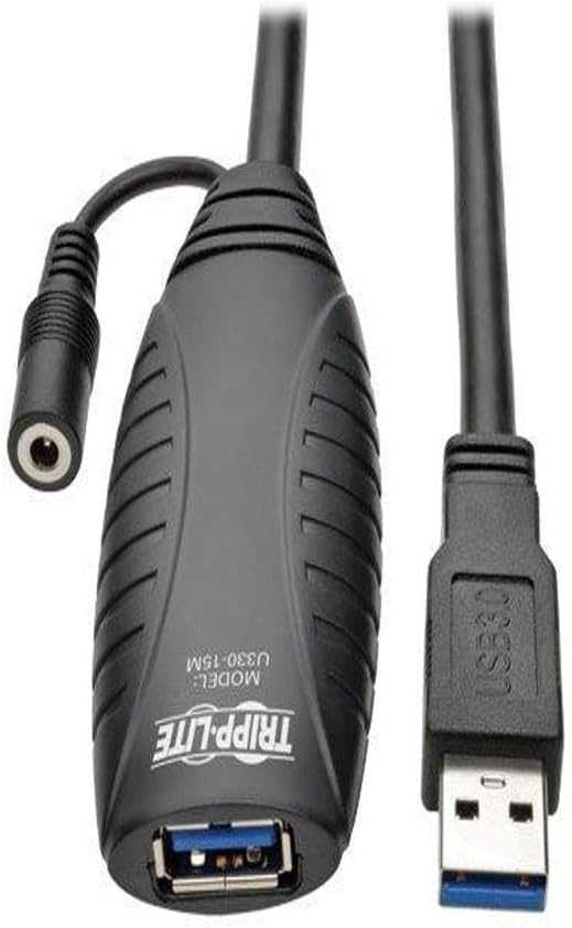 Tripp Lite USB 3.0 SuperSpeed Active Extension Repeater Cable (USB-A M/F) 15M (49.21 ft) - Black