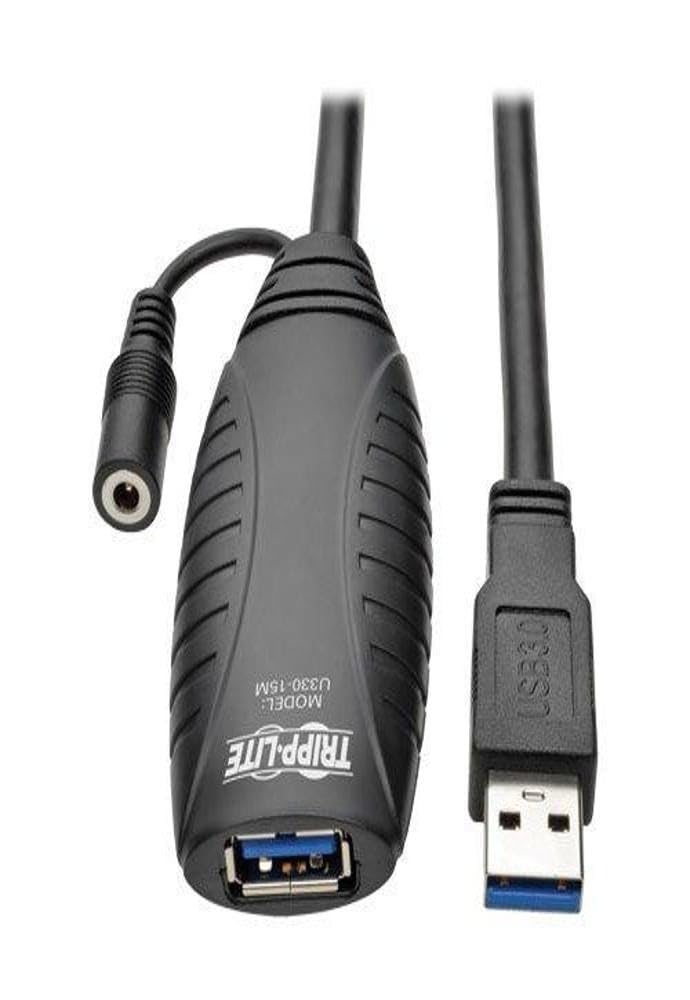 Tripp Lite USB 3.0 SuperSpeed Active Extension Repeater Cable (USB-A M/F) 15M (49.21 ft) - Black
