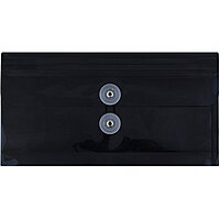 JAM PAPER Plastic Envelopes with Button & String Tie Closure - 12 Pack