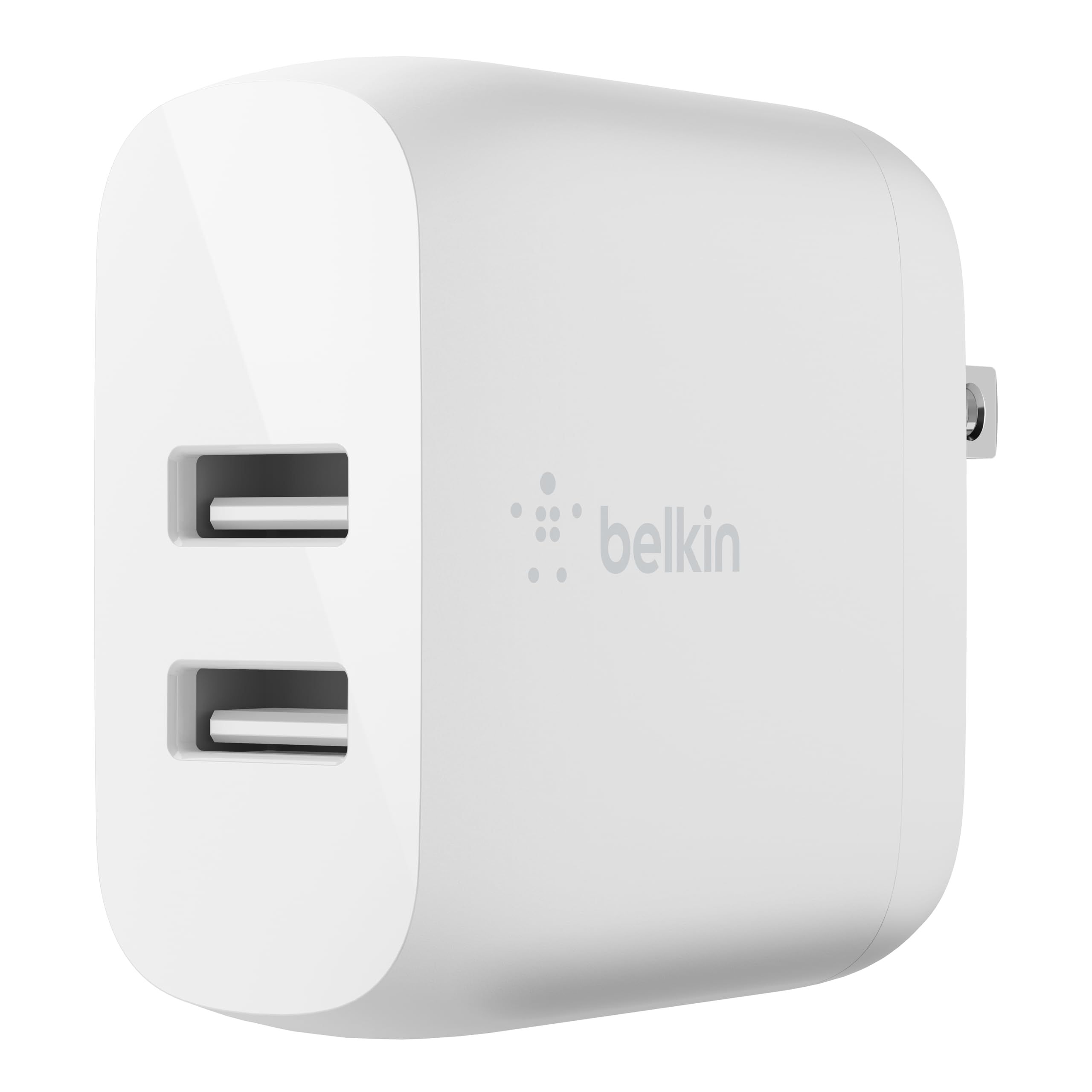 Belkin Dual Port USB Charger Block 24W - iPhone Charger Fast Charging - iPhone 16, 15, 14, iPad Pro, Samsung Galaxy S25