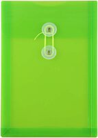 JAM PAPER Open-End Plastic Envelopes, Button & String