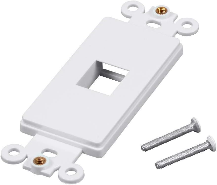 Monoprice Decor Insert for Keystone - 1-Port, 4"x1.4"x0.25", with Screws, White