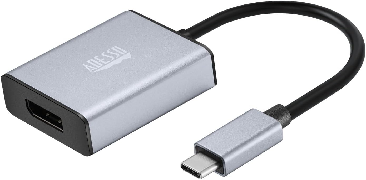 USB C to DisplayPort Adapter for Home Office (4K@60Hz), Aluminum Portable USB C Adapter for MacBook Pro, Air, iPad Pro