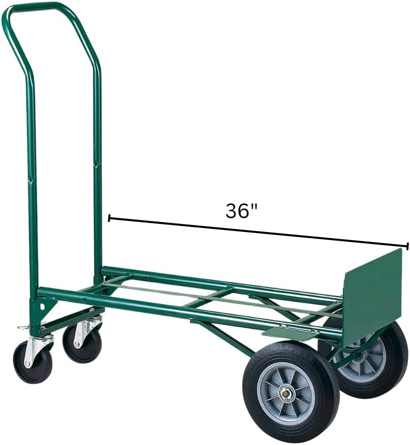 Harper Trucks Super-Steel Convertible Hand Truck, 700 lb Capacity, Telescoping Handle to 62" 10" Wheels