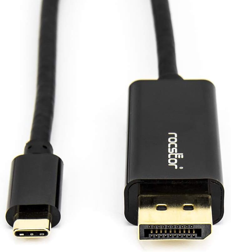 Rocstor Y10C167-B1 Premium 6ft USB-C to DisplayPort Cable M/M- USB Type-C to DisplayPort Converter Cable