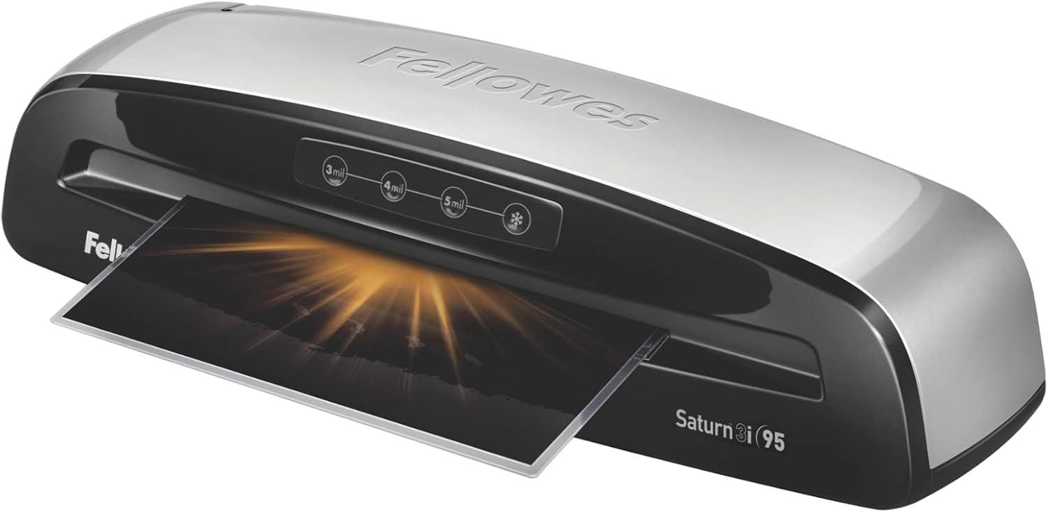 Fellowes Saturn 3i 95 Thermal Laminator Machine for Home or Office with Pouch Starter Kit, 9.5 inch, Fast Warm-Up