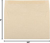 JAM PAPER Parchment Booklet Invitation Envelopes - 24 lb, 30% Recycled