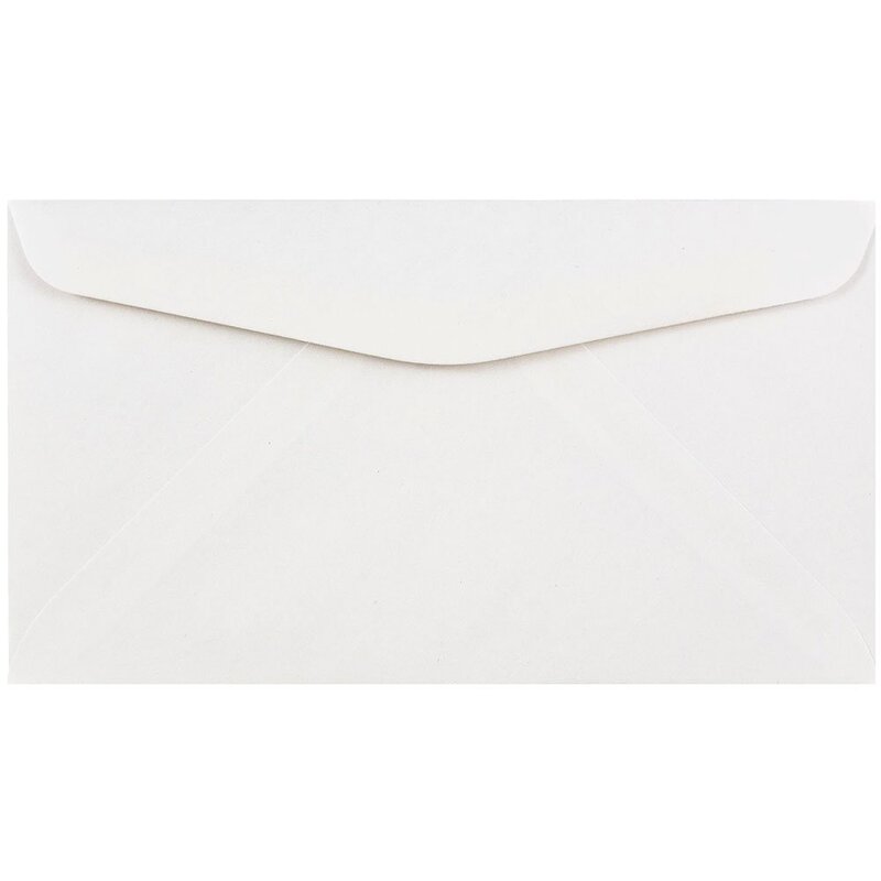JAM PAPER #6 3/4 Business Booklet Envelopes - 3 5/8 x 6 1/2 - White - 25/pack