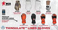 MCR SAFETY Insulated Mechanic's & Lifting Gloves, Series 980