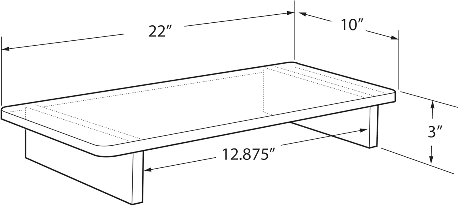 Azar Displays Deluxe Acrylic Monitor Riser Display, Clear