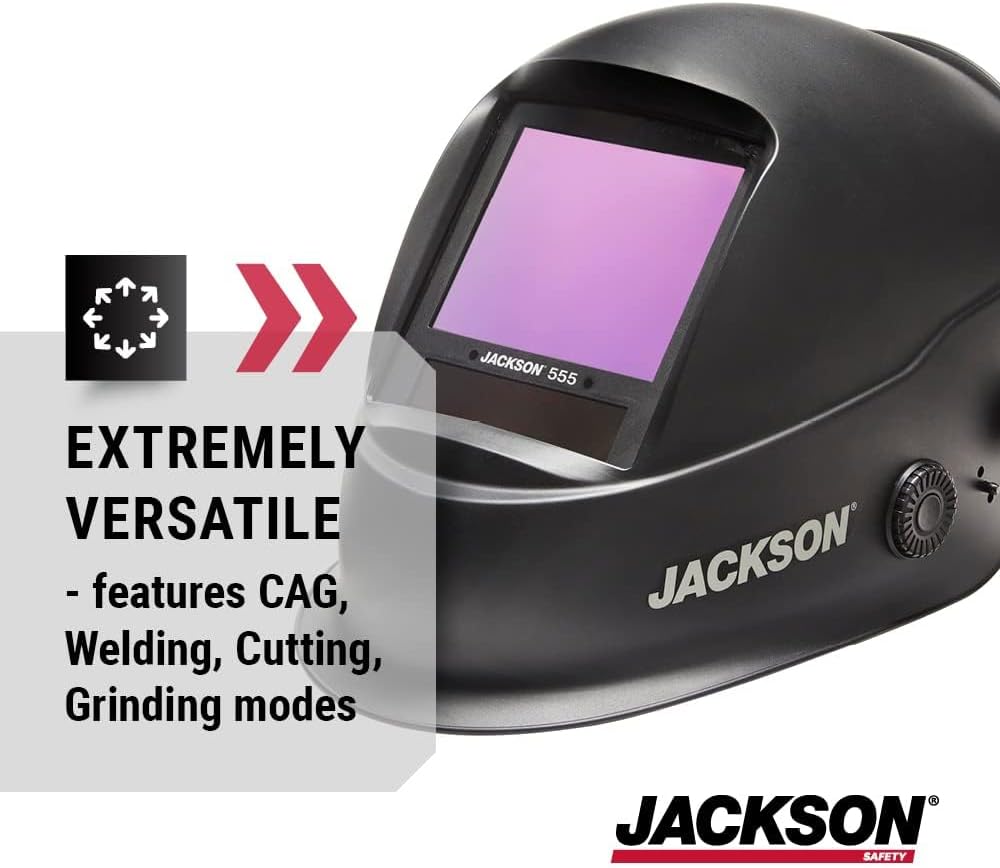 Jackson Safety TRANSLIGHT 555 + Premium Auto Darkening Helmet, Digital Control, 3.86" x 3.23" Viewing Area, 46250