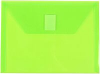 JAM PAPER Plastic Booklet Envelopes with Hook & Loop Closure - Pack of 12