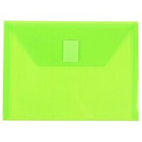 JAM PAPER Plastic Booklet Envelopes with Hook & Loop Closure - Pack of 12