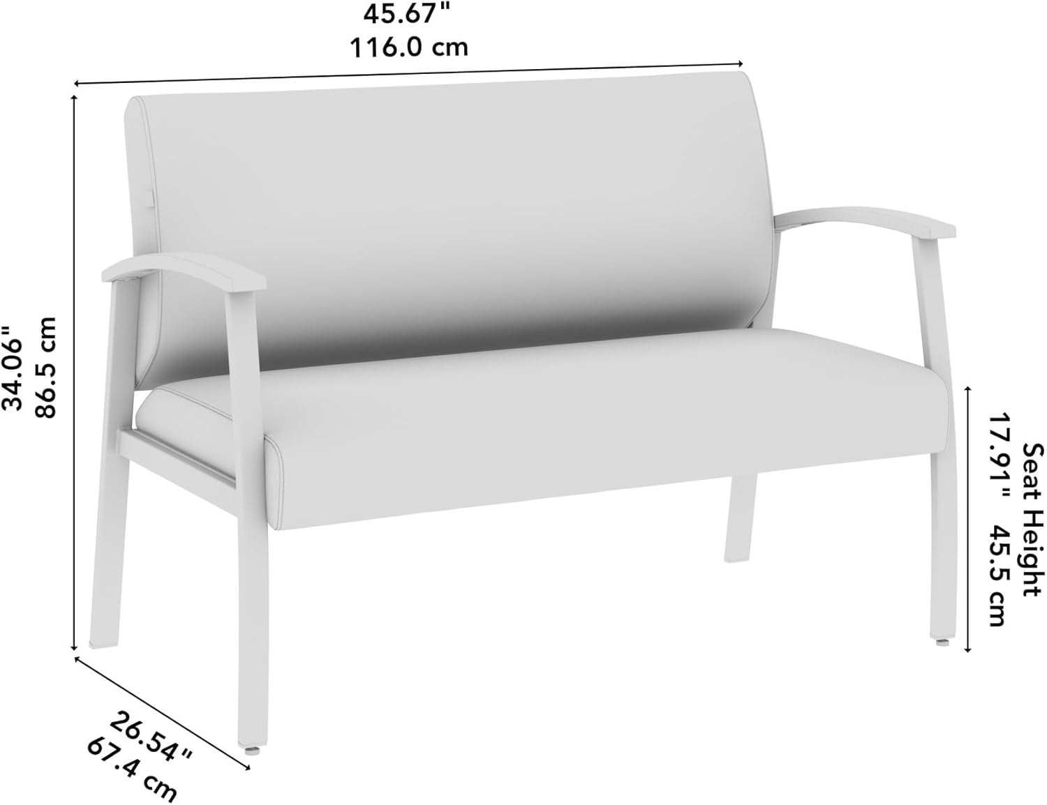 Bush Business Furniture Arrive Waiting Room Seating with Arms