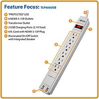 TRIPP LITE Protect It! 6-Outlet Surge Protector Power Strip