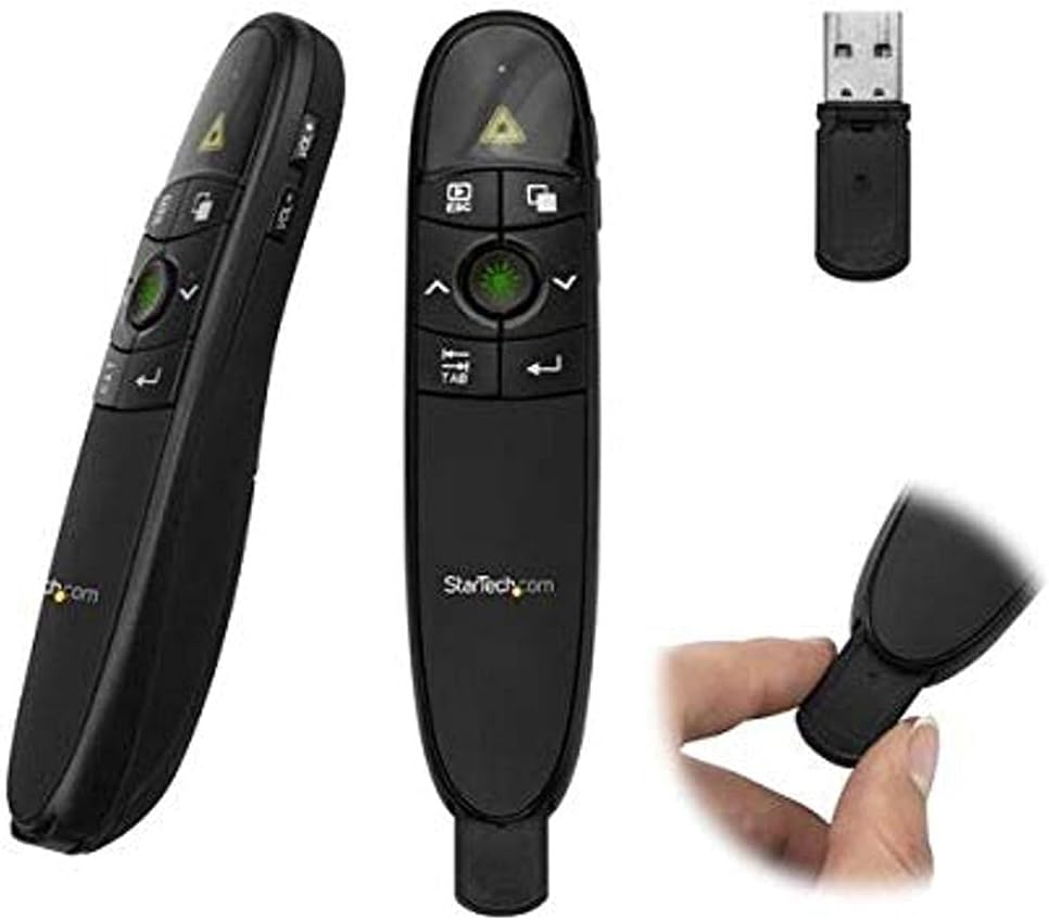 StarTech.com Wireless Presentation Remote with Green Laser Pointer - 90 ft. (27 m)
