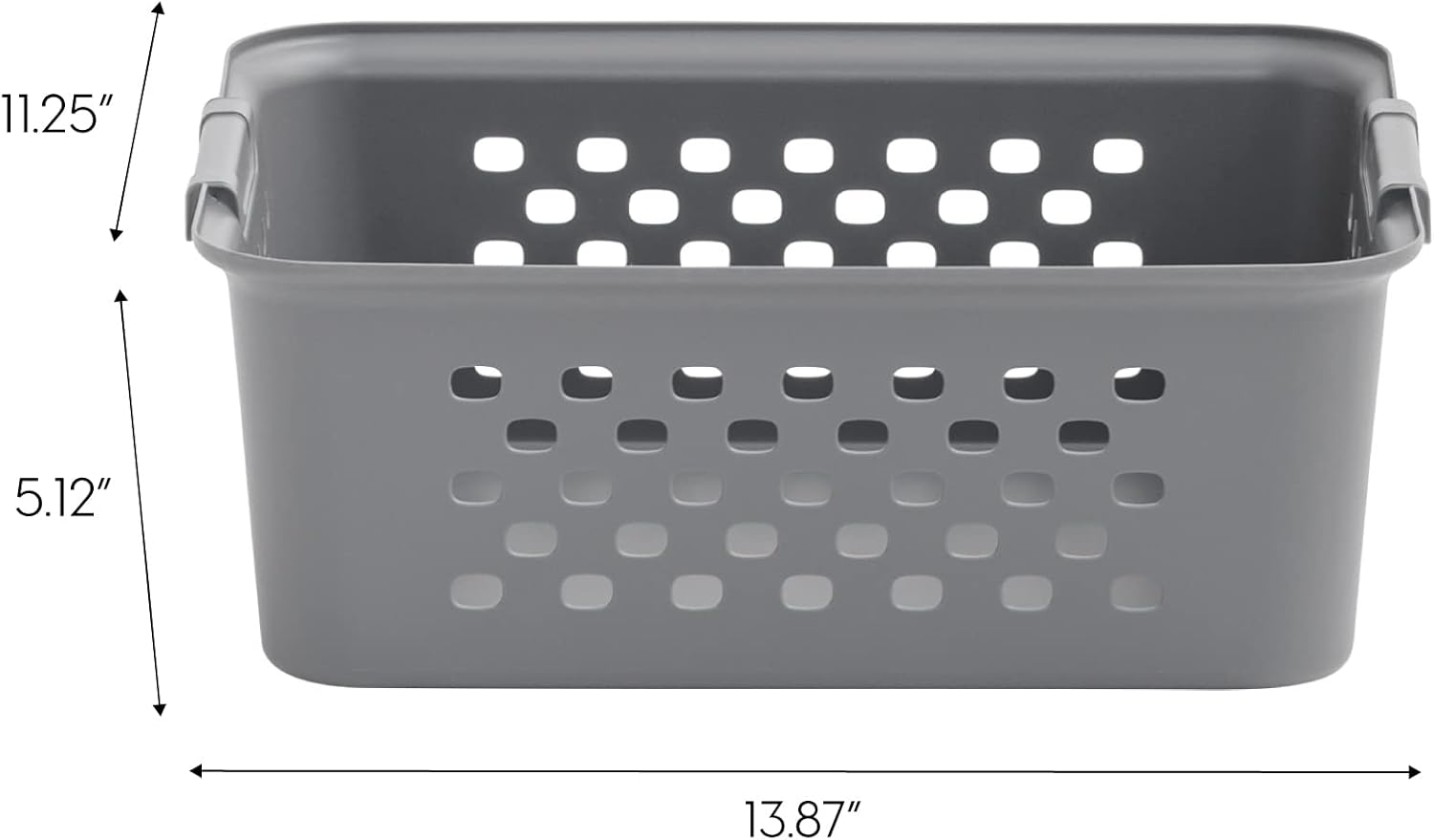 IRIS USA Medium Organizer Storage Basket, Gray, Pack of 4