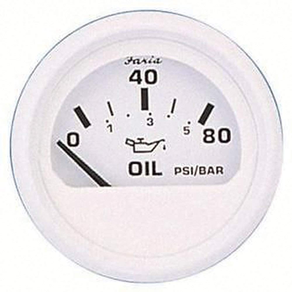 FARIA BEEDE Faria 13102 Dress Pressure Gauge (80 PSI) - 2", White