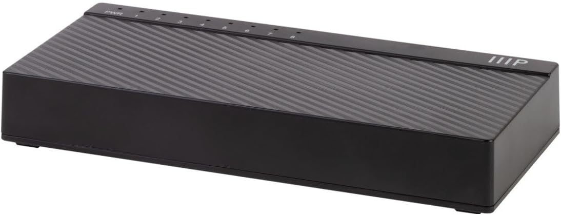 Monoprice 8-Port Gigabit Ethernet Unmanaged Desktop Switch - 10/100/1000Mbps, RJ45, IEEE 802.3ab, Plug-n-Play