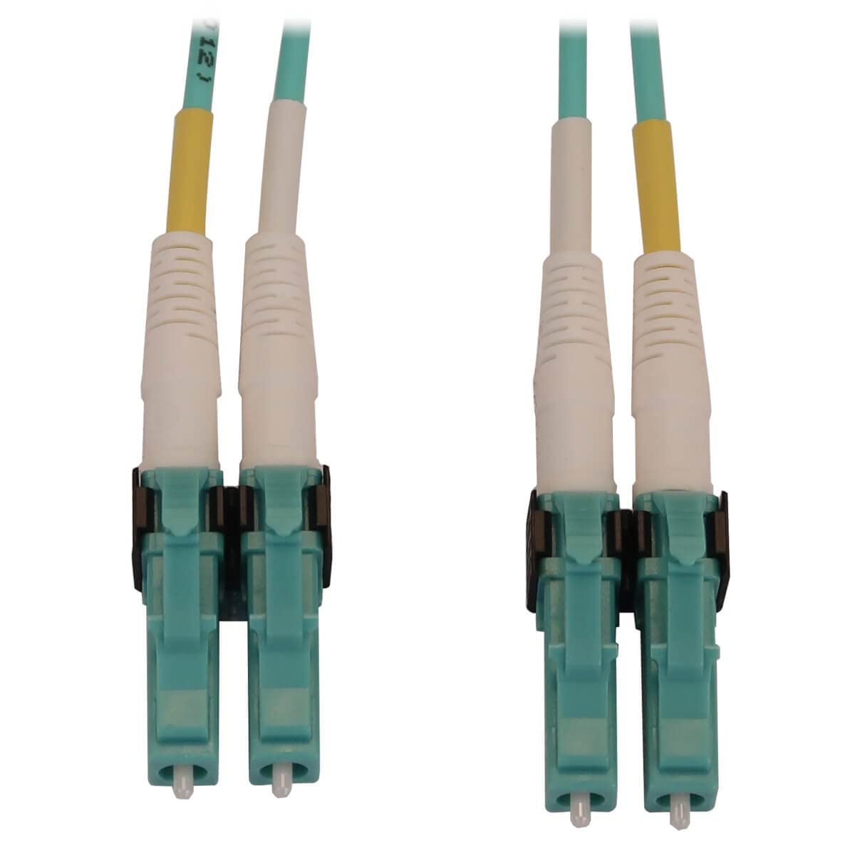 Tripp Lite Switchable Fiber Cable, 400G Duplex Multimode 50/125 OM4 (LC Duplex-PC/LC Duplex-PC), Round LSZH Jacket, Aqua